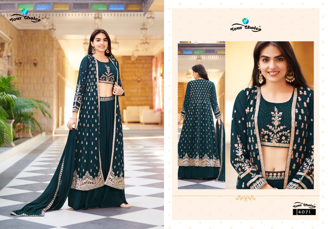 Your Choice Gucee 2 Stylish Wedding Wear Georgette Heavy Work Designer Salwar Kameez Collection